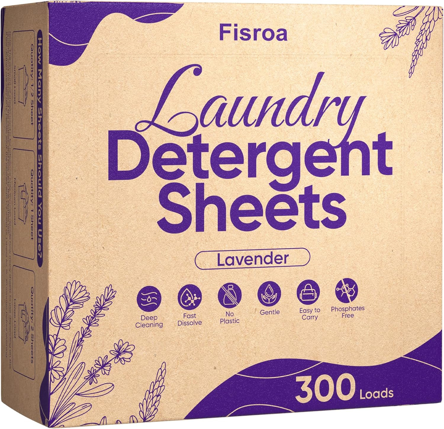 Eco-Friendly Fragrance-Free Laundry Detergent Sheets for 300 Loads