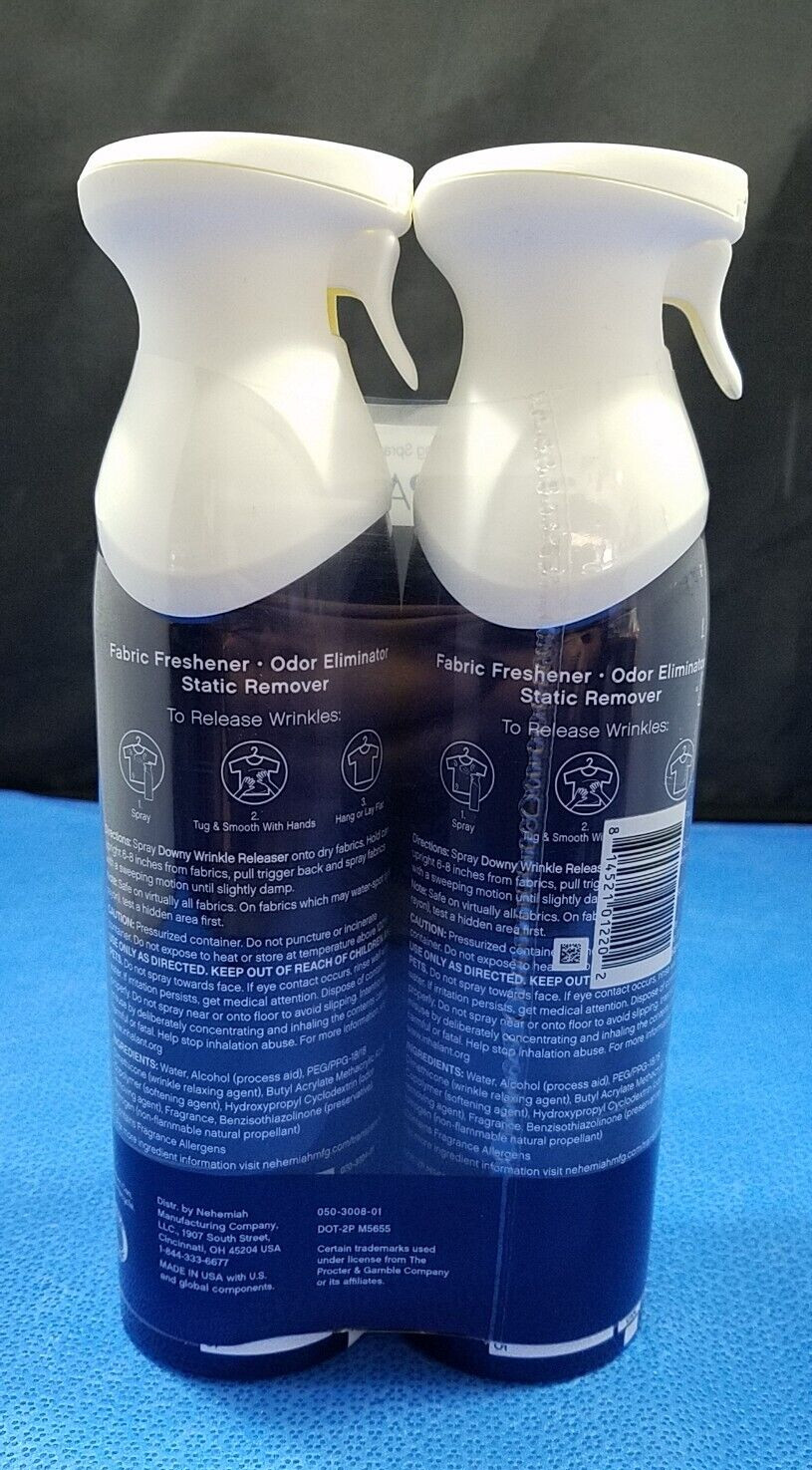 Downy WrinkleGuard Wrinkle Release Fabric Spray, Fresh Scent, 9.7 Oz (Pack of 2)