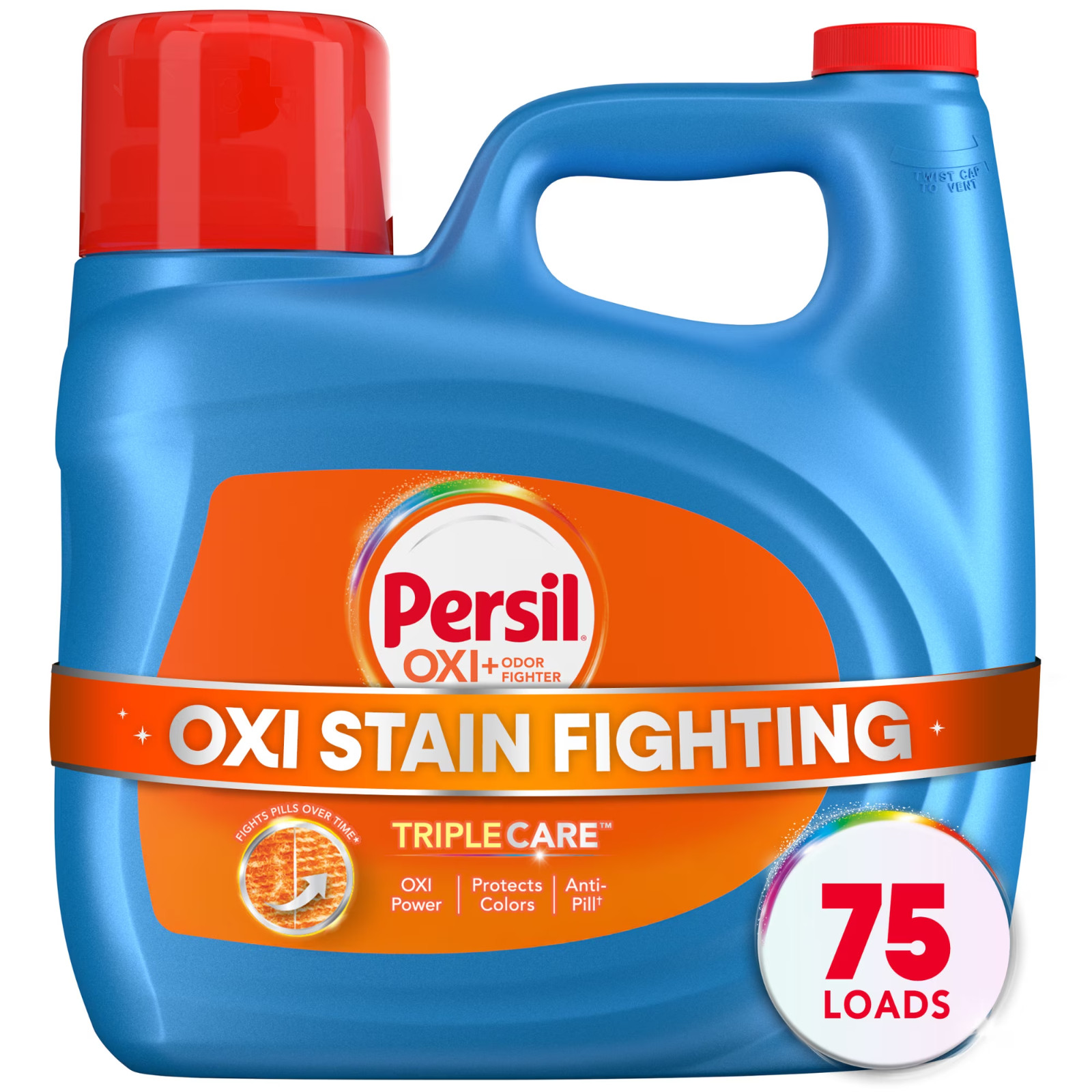 Persil Advanced Clean Oxi+Odor Fighter Liquid Laundry Detergent, 126 fl oz, 75 L