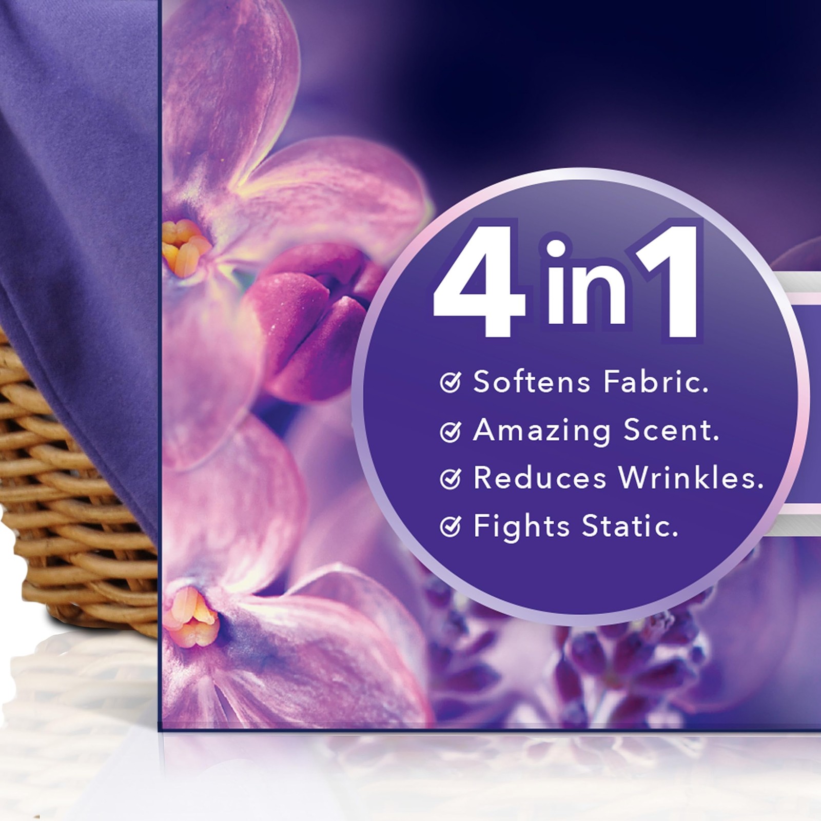 Downy Calm Mega Dryer Sheets, Large Fabric Softener Sheets for Laundry , Stat…