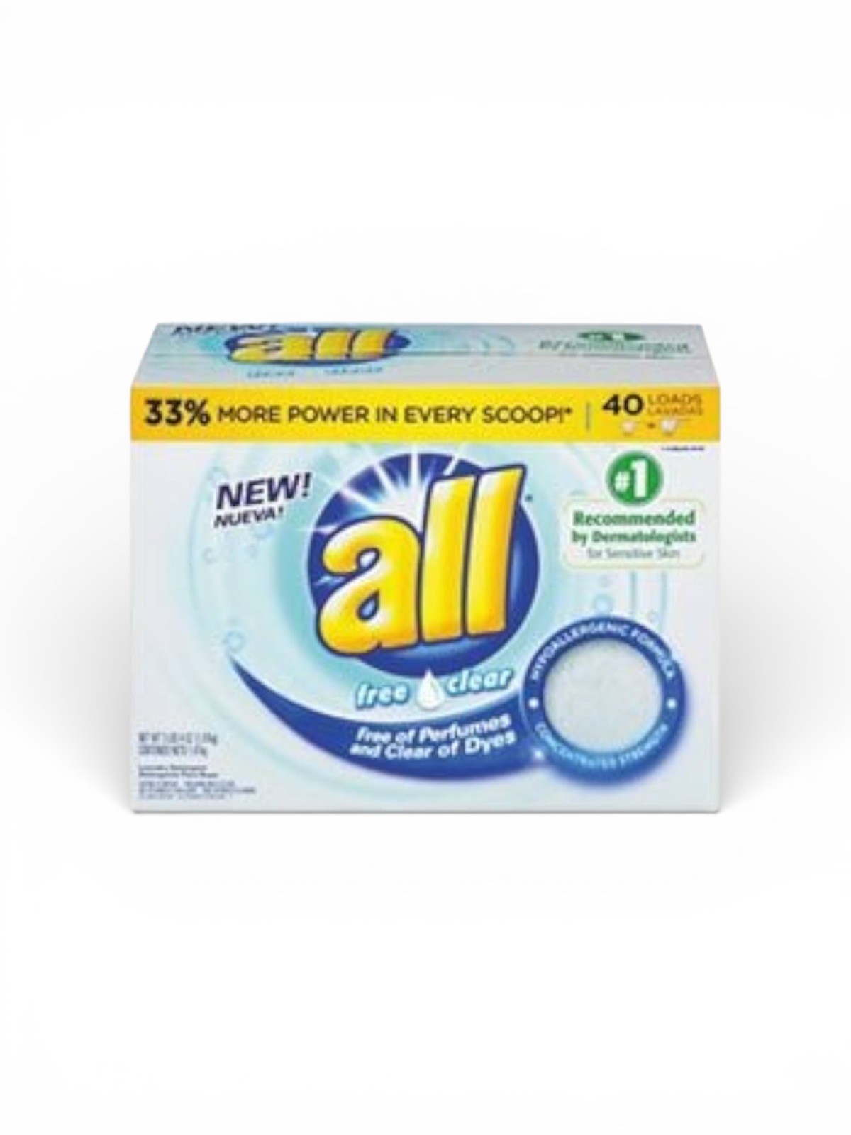 1x All Free & Clear Powder Laundry Detergent. 40 Loads each. 52 oz each