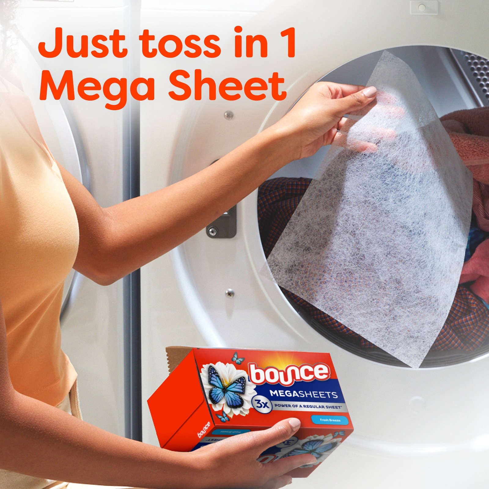 Bounce Mega Dryer Sheets, Fresh Breeze, 50 Count
