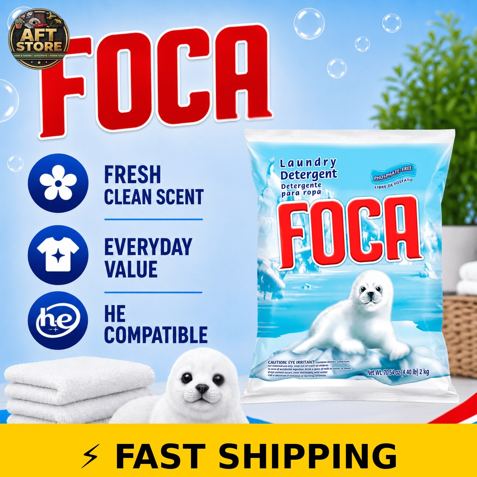 Foca Laundry Detergent 3 Pack – Biodegradable & Phosphate-Free