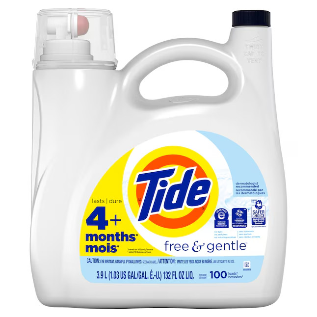 Tide Free and Gentle HE Laundry Detergent 100 Loads 132 -fl oz