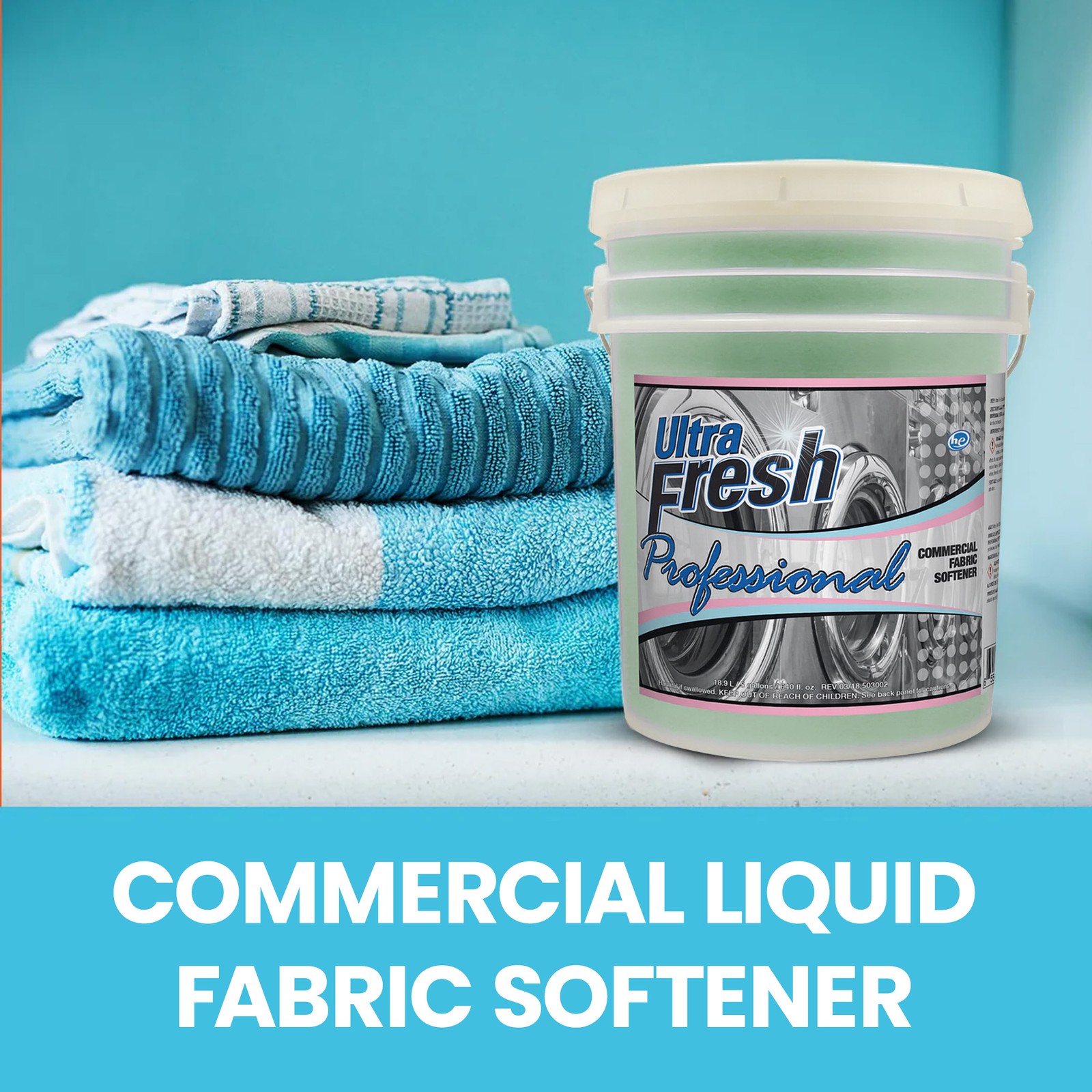 Ultra Fresh Professional 5 Gal Fabric Softener, Up to 640 Loads, Fresh Scent