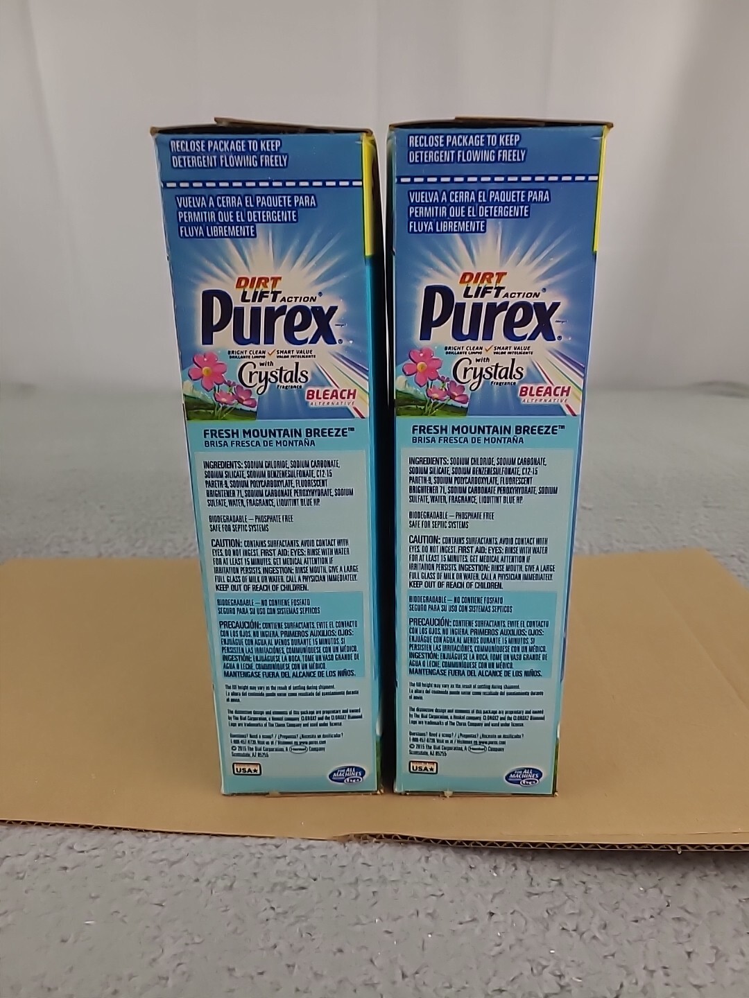 2x Purex DIRT LIFT ACTION Crystals Laundry Detergent FRESH MOUNTAIN BREEZE 50 Oz