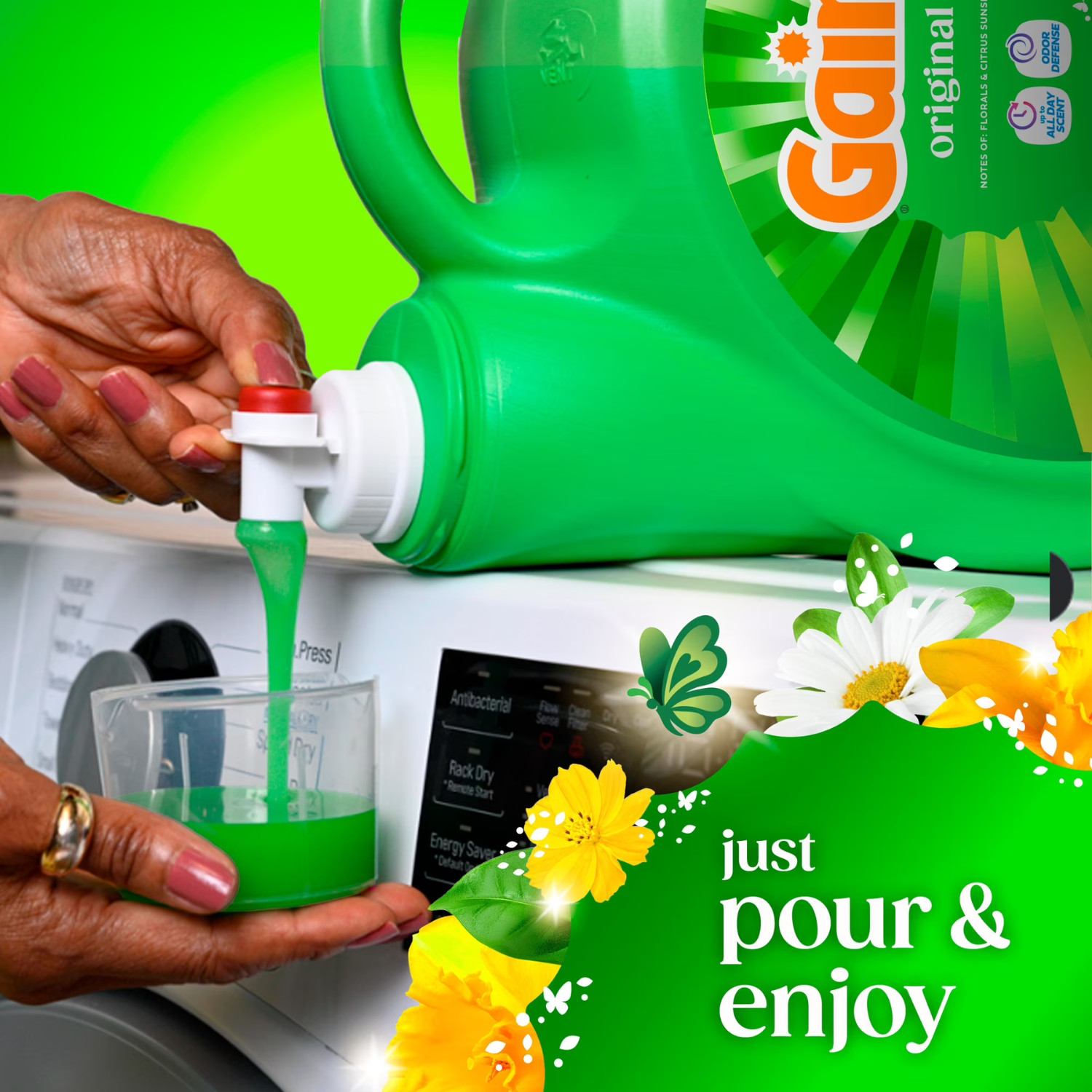 Gain Original Liquid Laundry Detergent 132 Fl Oz 100 Loads Odor Defense, 2 PACK