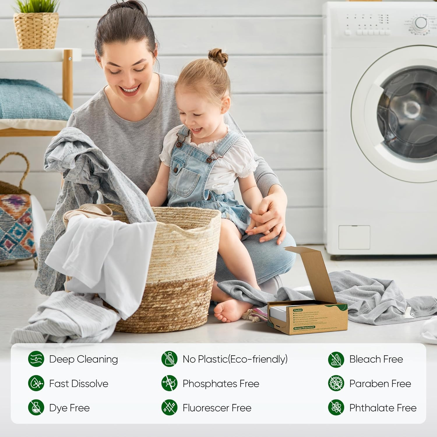 Travel Laundry Detergent Sheets 300 Loads Eco-Friendly Plastic-Free Washer Strip