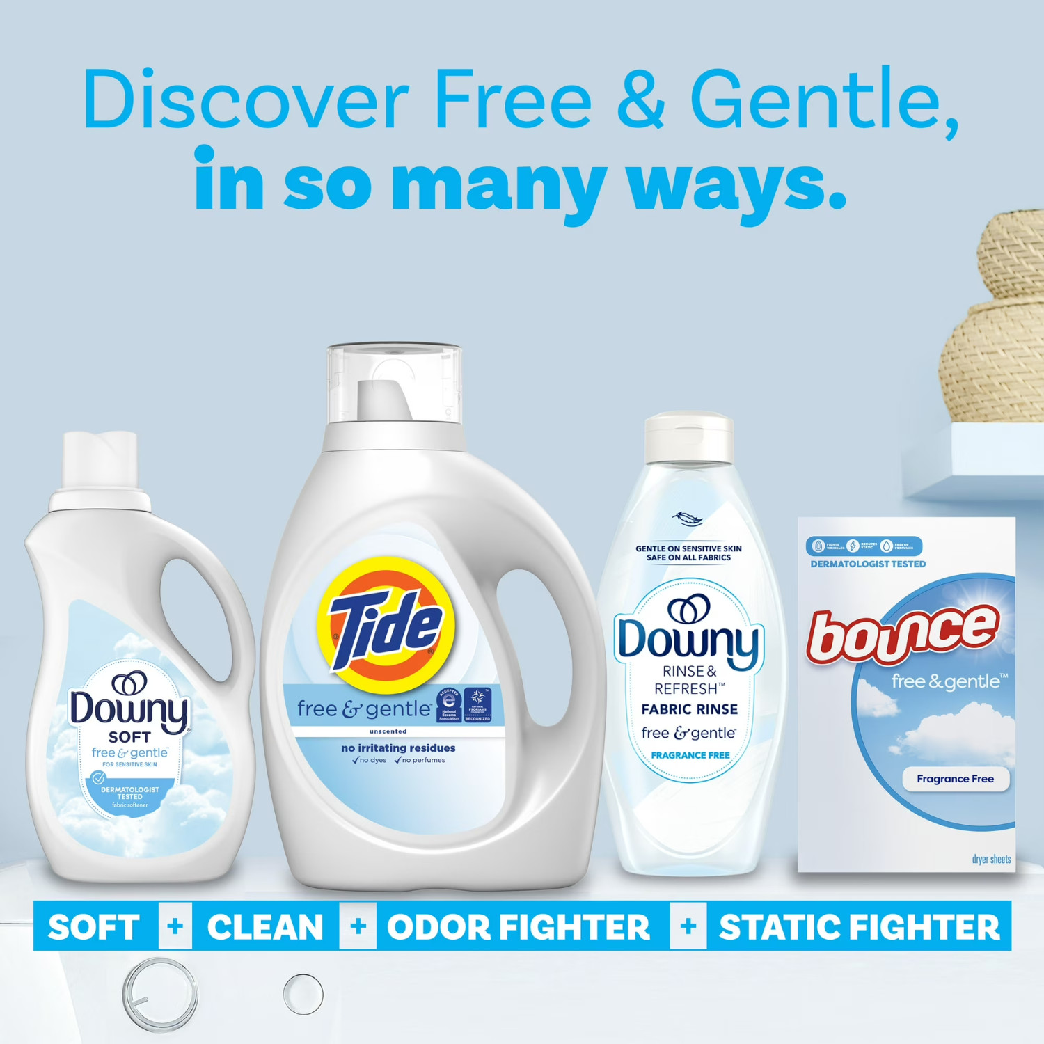 Tide Free & Gentle Liquid Laundry Detergent 132 Fl Oz 100 Loads HE