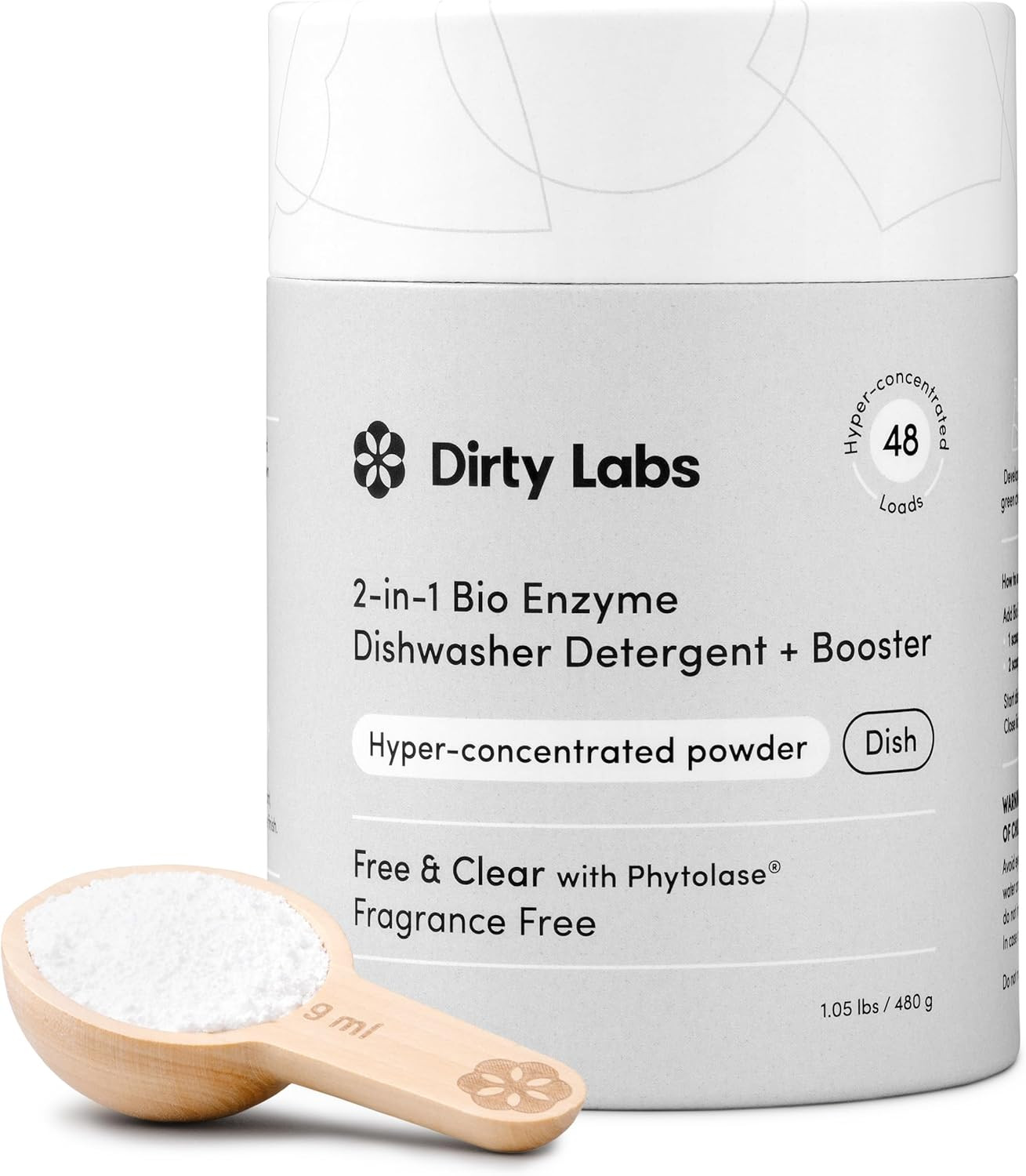 Dirty Labs | Dishwasher Detergent and Booster | Scent Free | 48 Loads (1 Lb) | U