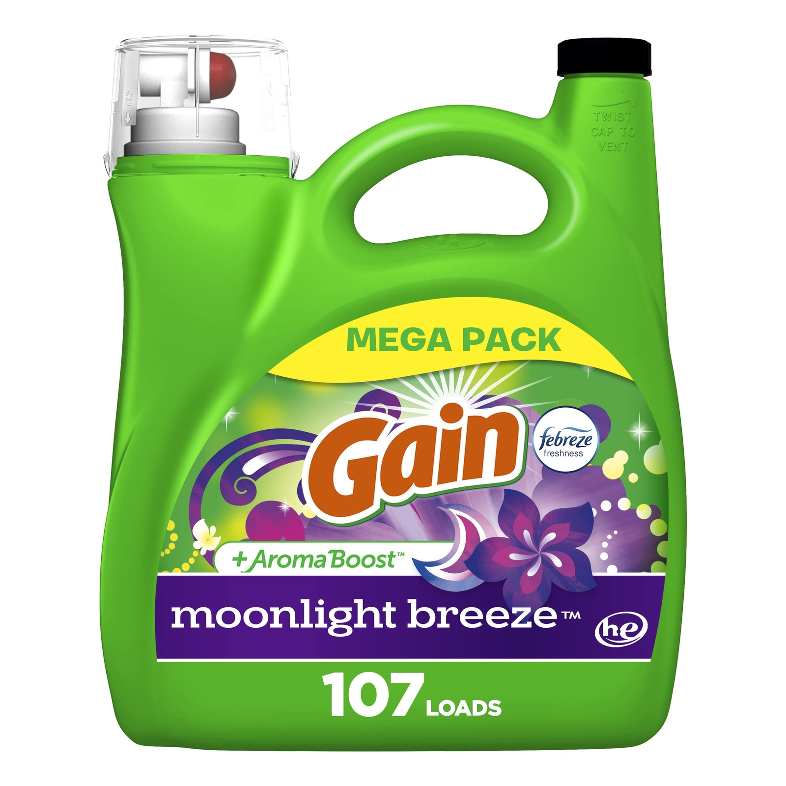 Gain Aroma Boost Liquid Laundry Detergent 154 Fl Oz Moonlight Breeze 107 Loads