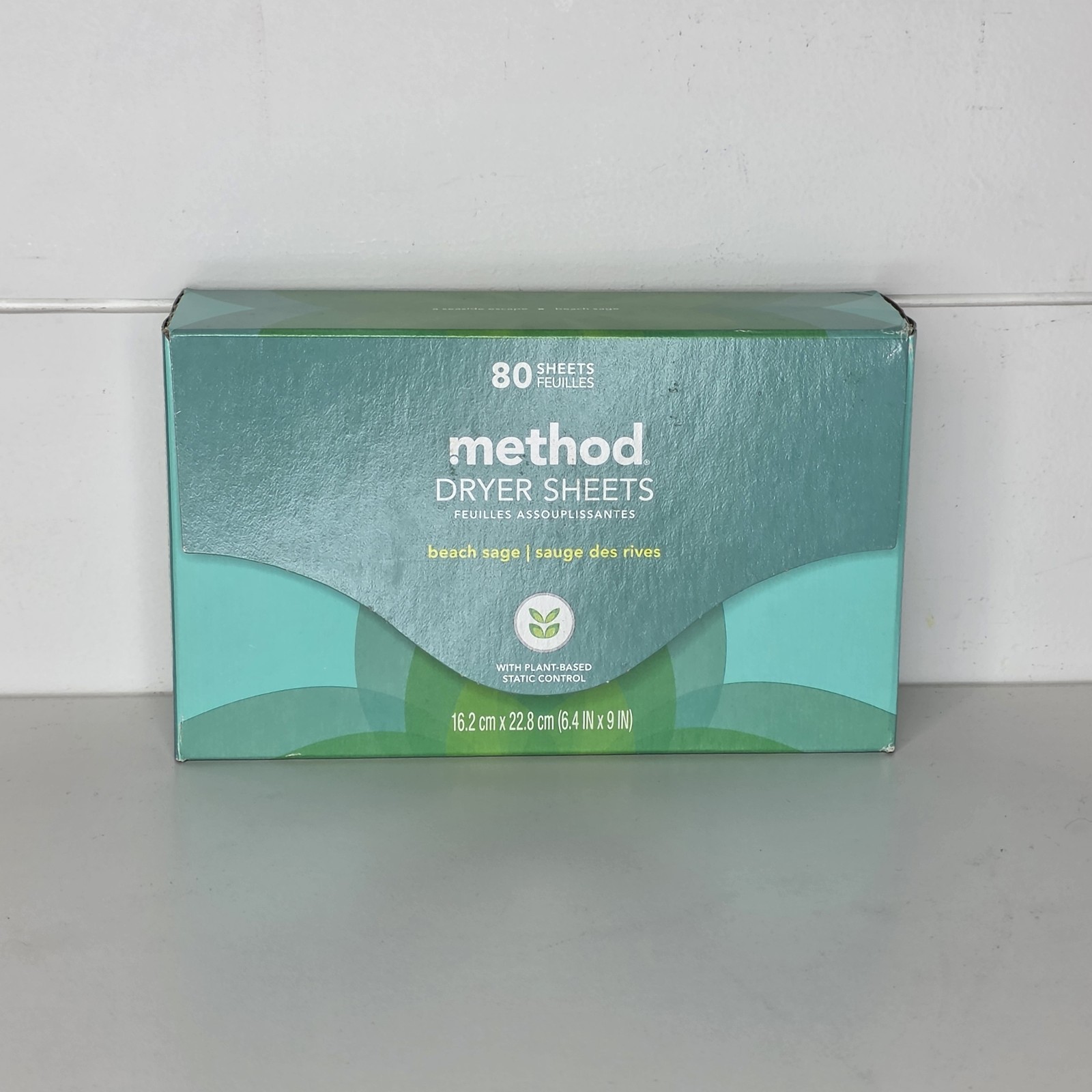 Method Dryer Sheets Beach Sage 80 Sheets Plant-Based Laundry Open Box