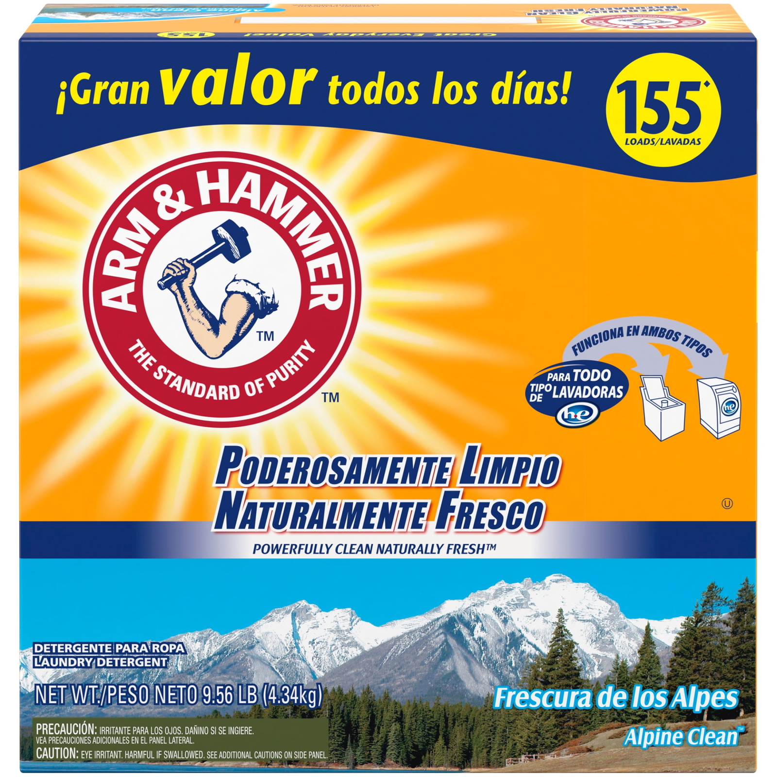 Powder Laundry Detergent, Alpine Clean, 9.56 lb, 155 Loads