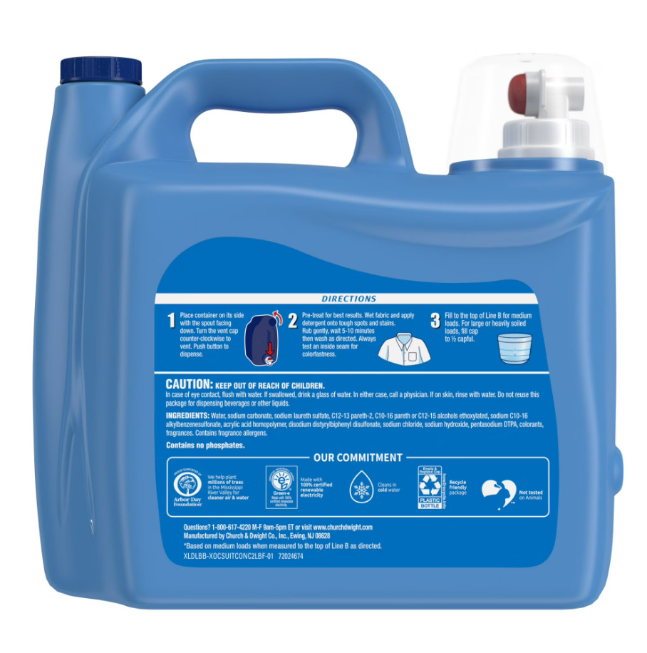 ( Pack 3 ) Xtra Plus OxiClean, 131 Loads Liquid Laundry Detergent, 203.1 fl oz