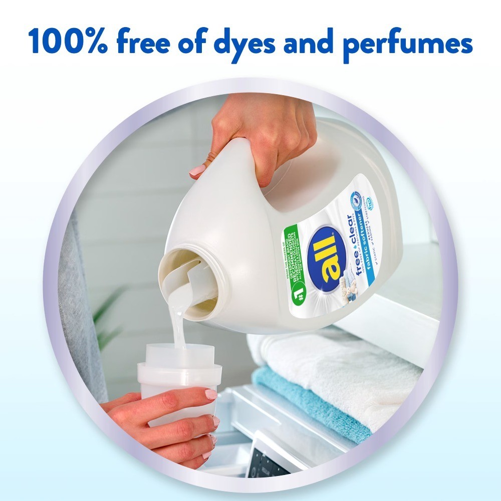 Liquid Fabric Softener for Sensitive Skin Free Clear Hypoallergenic 34 fl oz 50