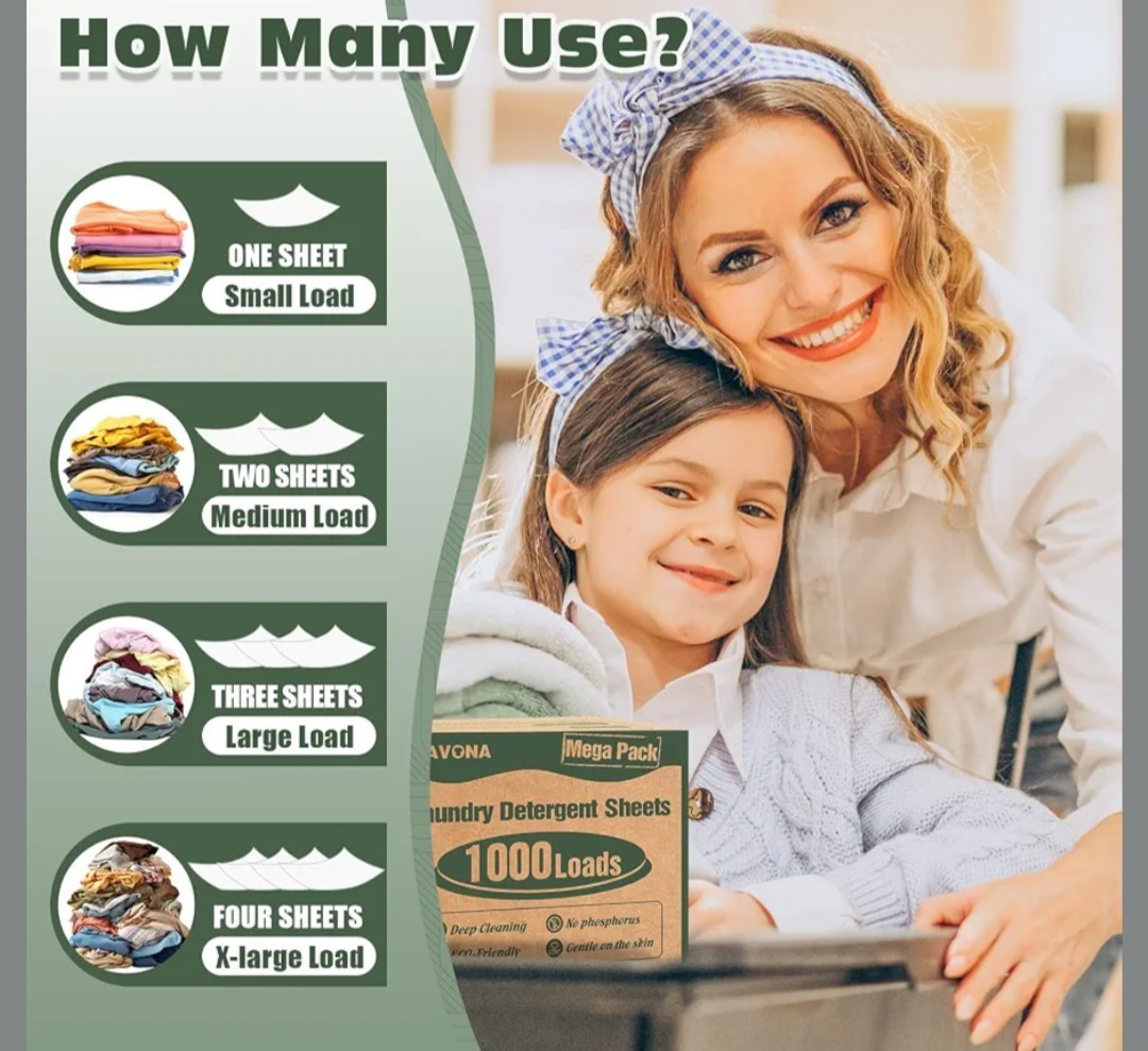 Laundry Detergent Sheets 1000 Fresh Scent Soap