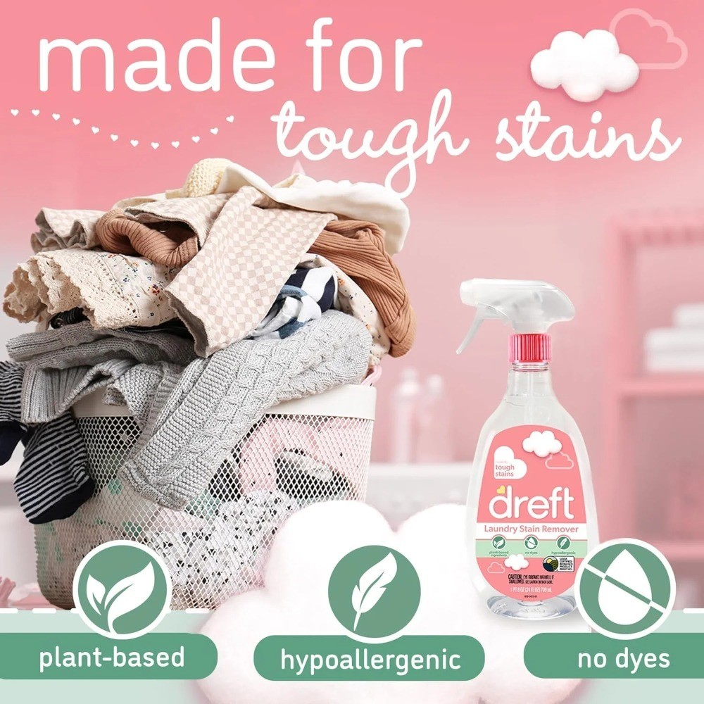 Plant Based Baby Laundry Stain Remover Spray and Wash Baby Essentials 24 oz