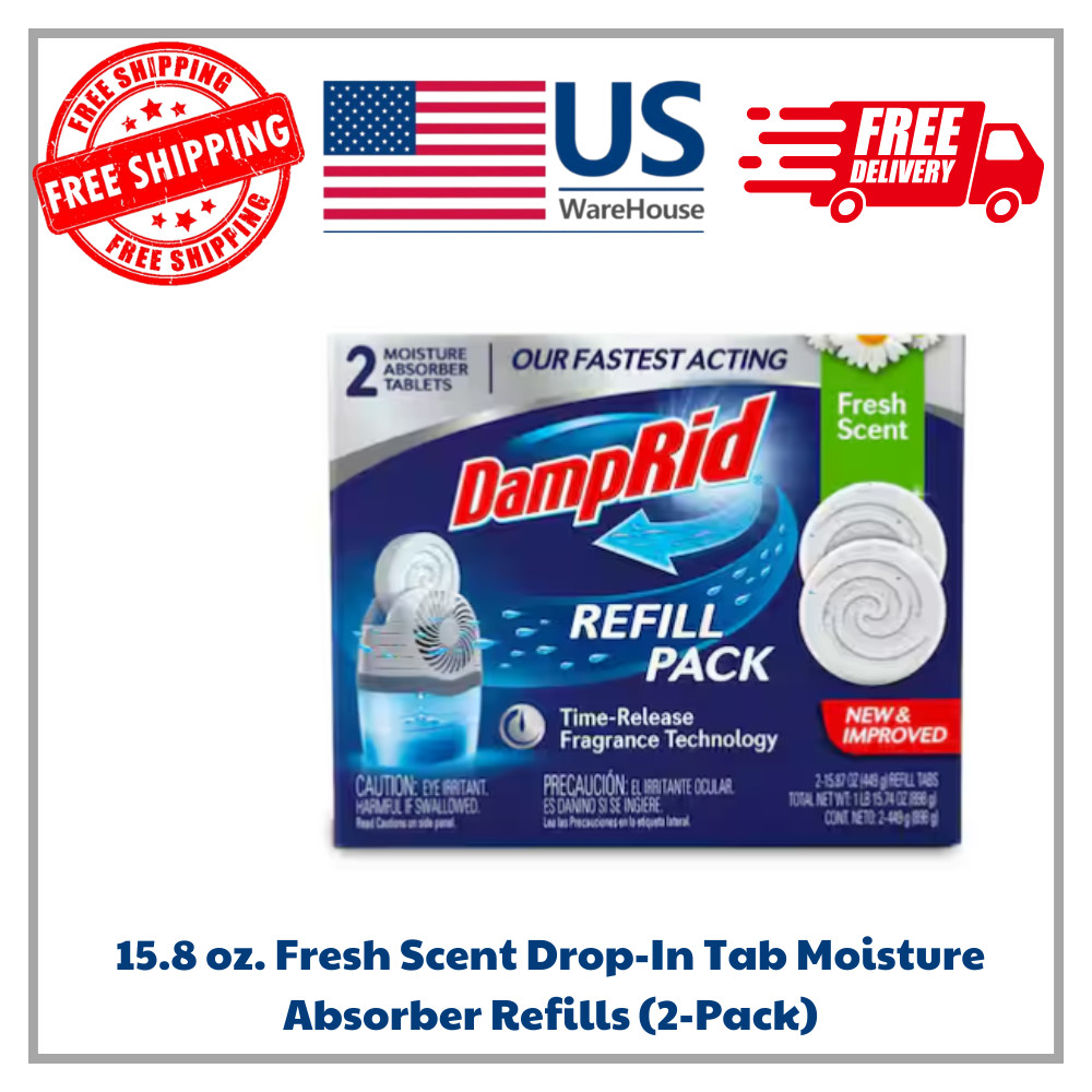 15.8 Ounce Fresh Scent, Odor-fighting Moisture Absorber Refills Bathroom 2 Pack