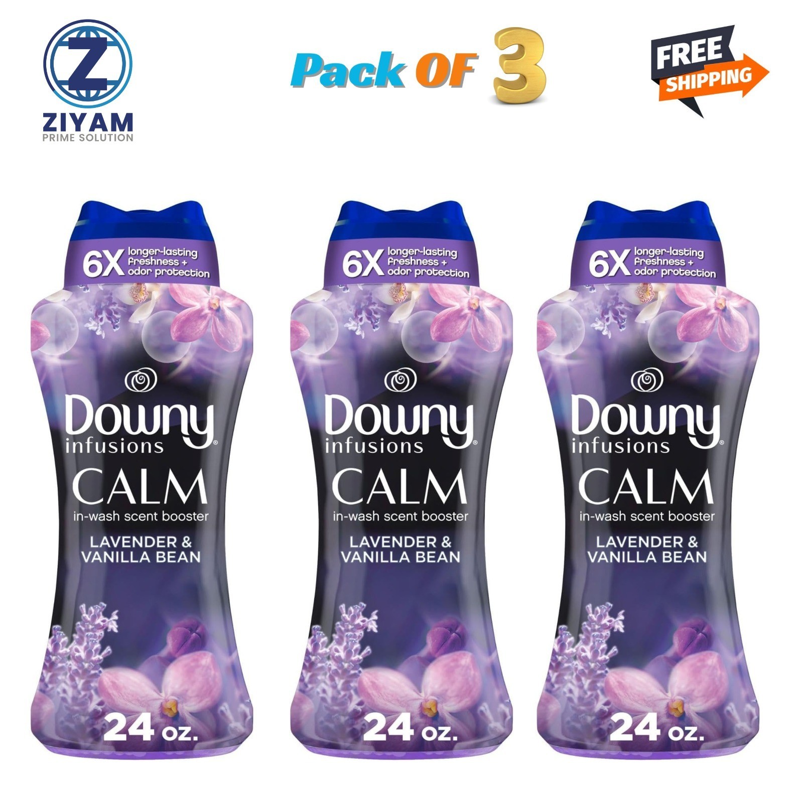 Downy Calm In-Wash Scent Booster Beads Lavender Vanilla 24 oz (pack of 3)