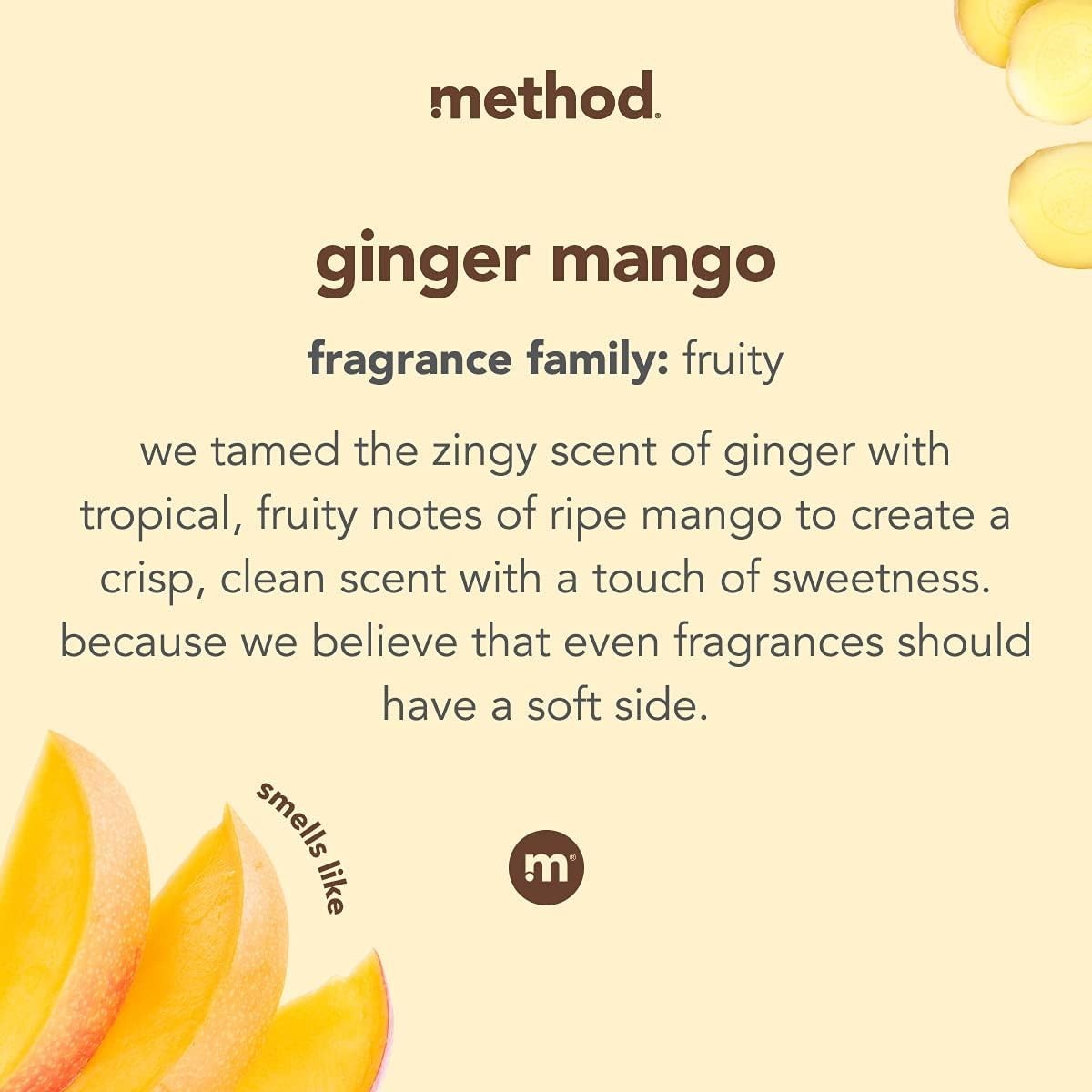 Plant-Based Fabric Softener: Method Ginger Mango 53.5oz, Soft & Fresh Laundry