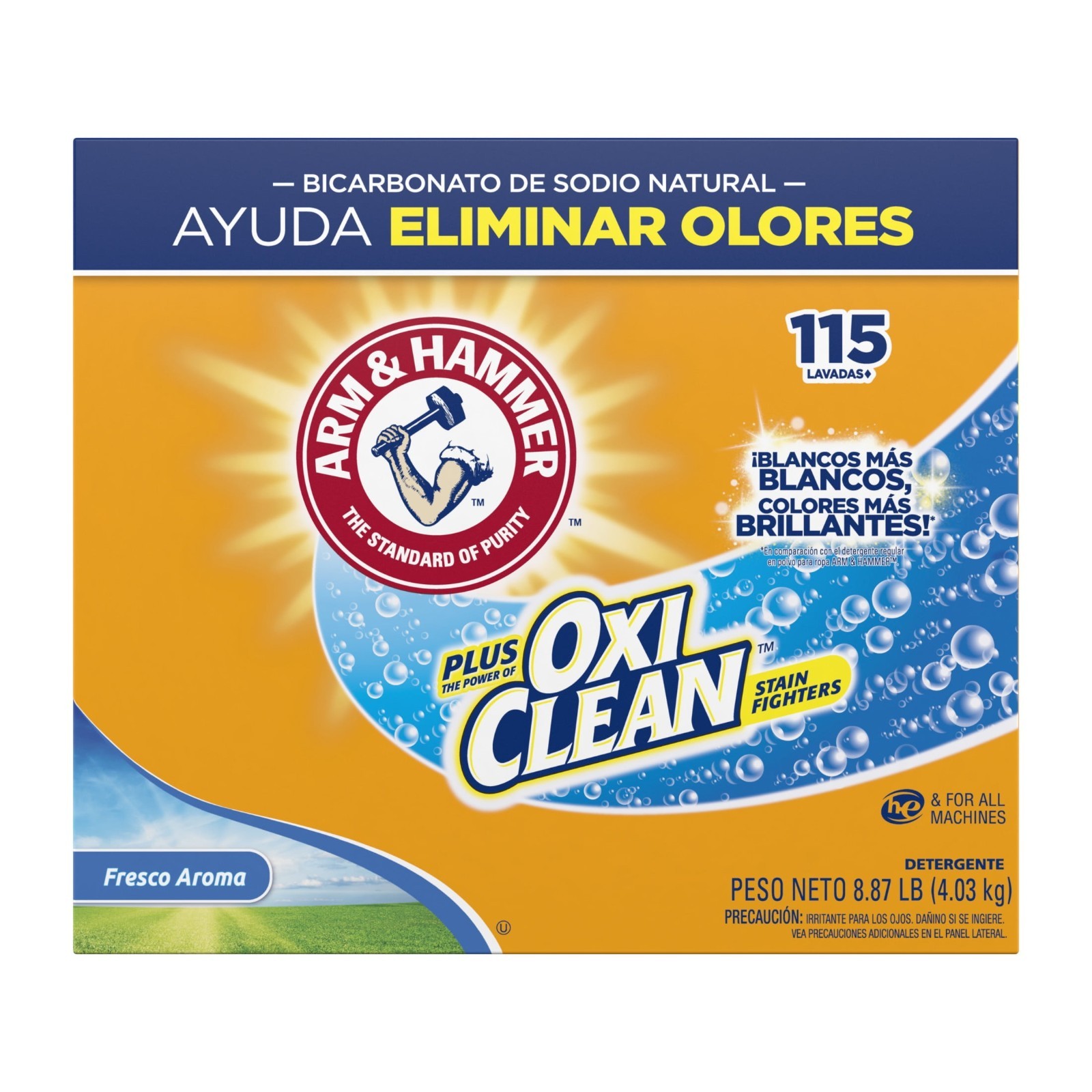 2PK Arm & Hammer Plus OxiClean Powder Laundry Detergent, Fresh Scent, 115 Loads