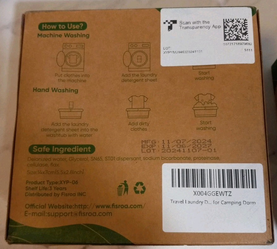 Fisroa Laundry Detergent Sheets Fresh Linen Scent 300 Loads Lot Of 2 New
