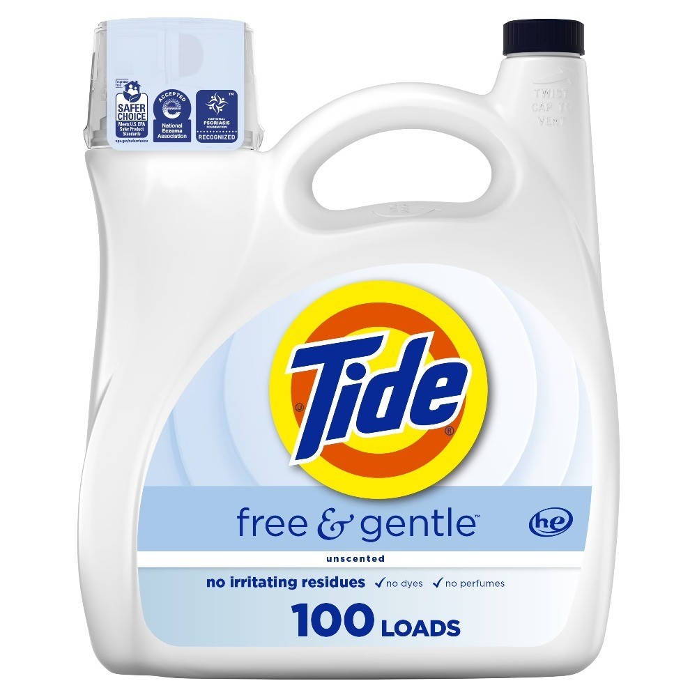 Free & Gentle Laundry Detergent Liquid, 132 fl oz, 100 Loads