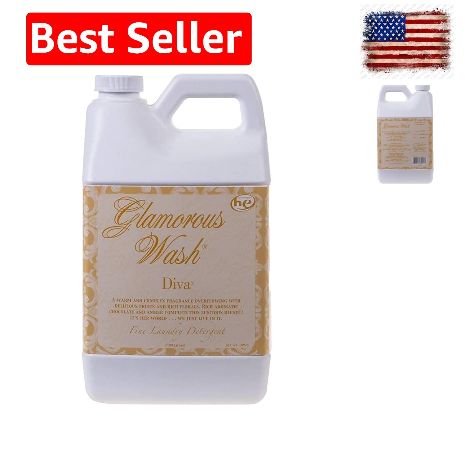 Tyler Glamorous Liquid Wash – Diva 64 oz, Pack of 1, Floral