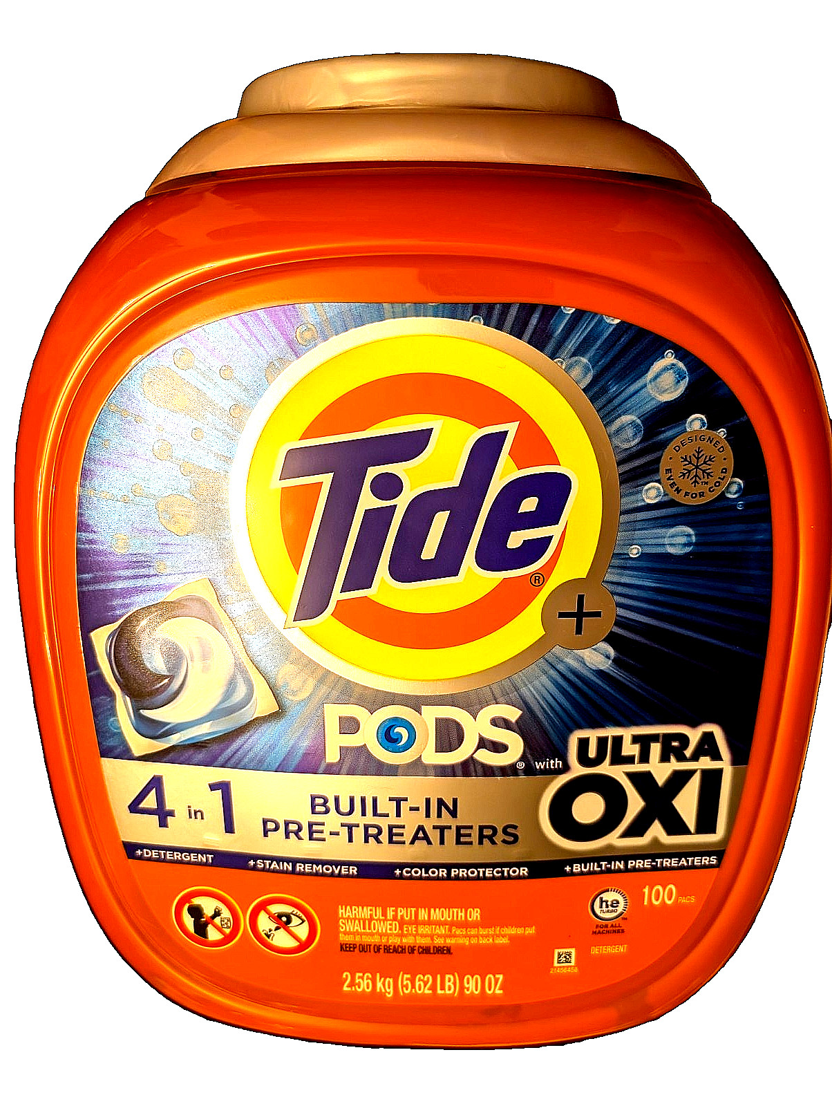 Tide Ultra Oxi Laundry Detergent Pods with 4 in 1 Build-In Pre-Treaters 104 Ct