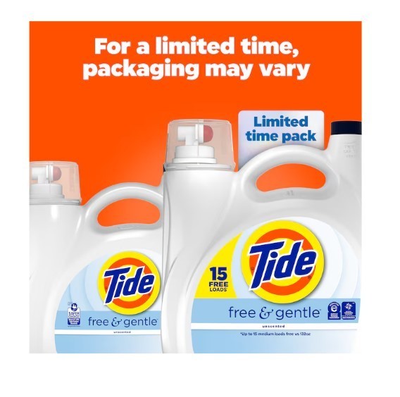 [HOT SALE] Tide Free and Gentle HE Laundry Detergent 100 Loads 132 -fl oz