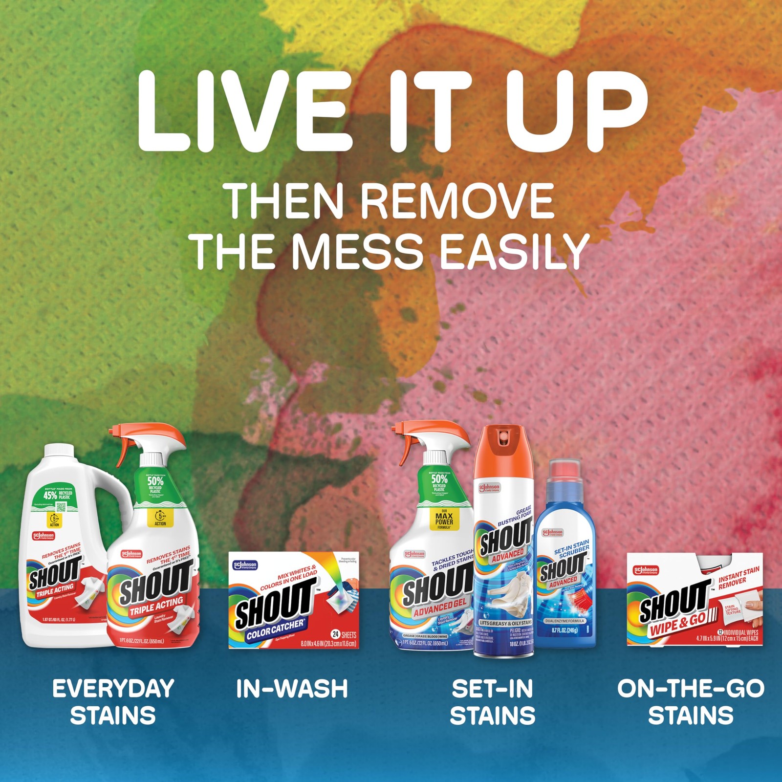 Shout Active Enzyme Laundry Stain Remover Spray, 22 Ounce (Pack of 1), White