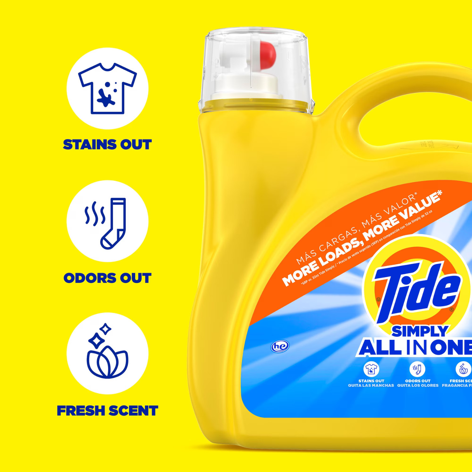 Tide Simply All-In-One Liquid Laundry Detergent Refreshing Breeze 173 oz, 2 Pack