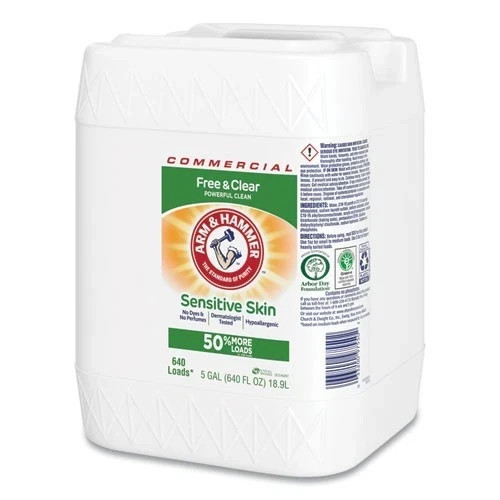 Arm & Hamme HE Compatible Liquid Detergent Free and Clear 640 Loads, 5 gal Jug