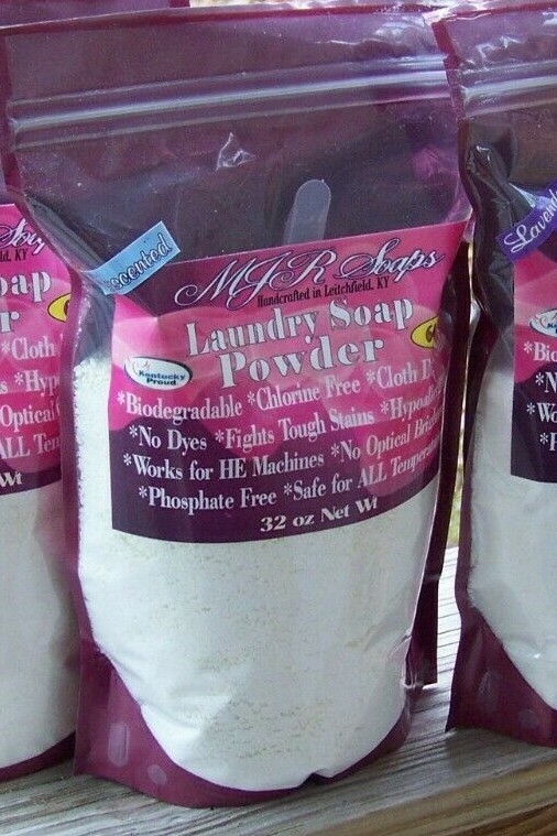 Natural Laundry Soap Powder 32 oz Bag with Scoop! That’s 64 Loads! by MJR Soaps