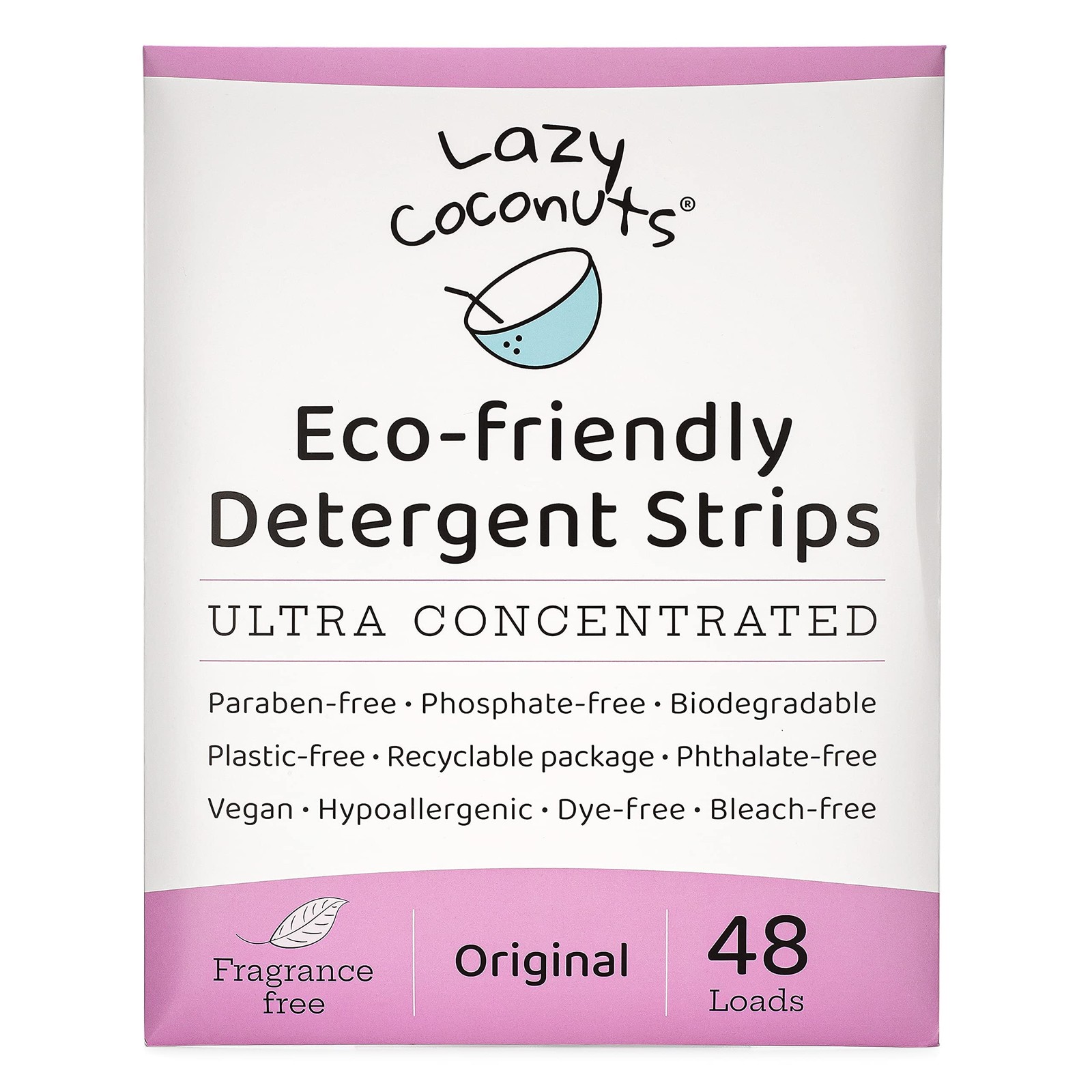 LAZY COCONUTS Eco Friendly, Plant Powered Laundry Detergent Strips – Fragrance