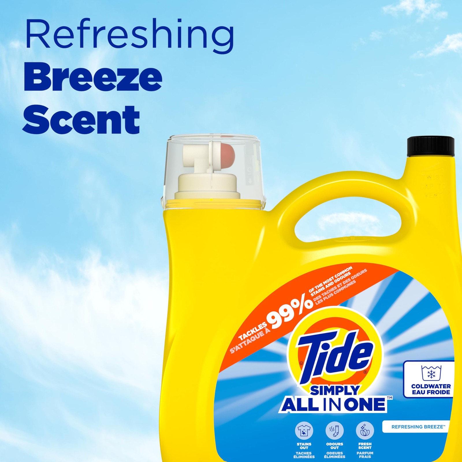 Tide Simply Liquid Laundry Detergent Refreshing Breeze 168 Oz 128 Loads