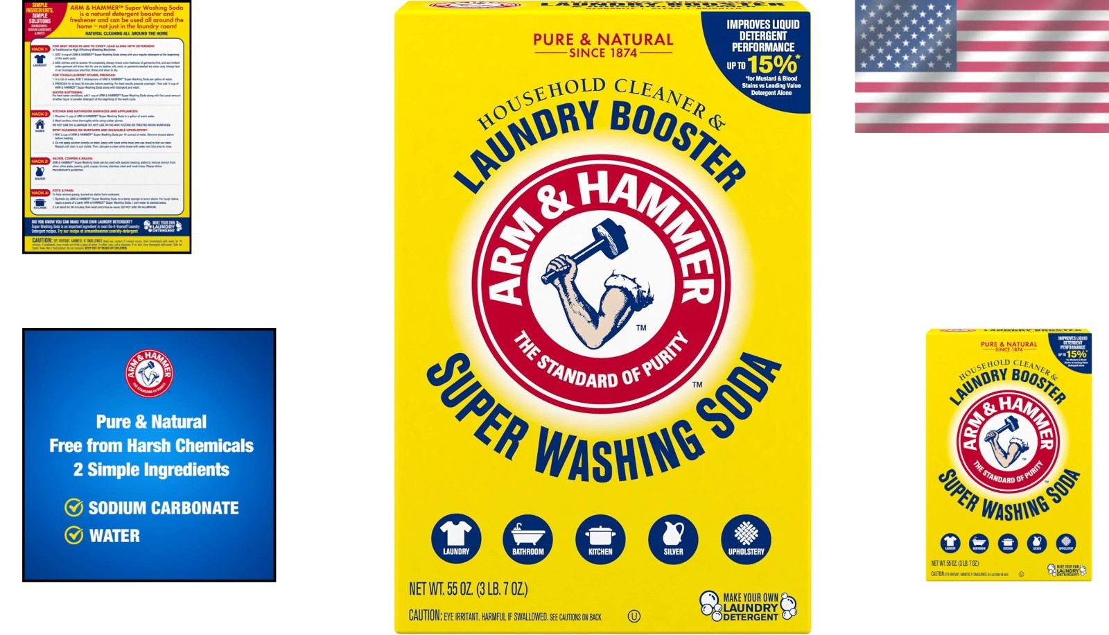 Super Washing Soda – 55 oz Eco-Conscious Laundry Booster & Household Cleaner