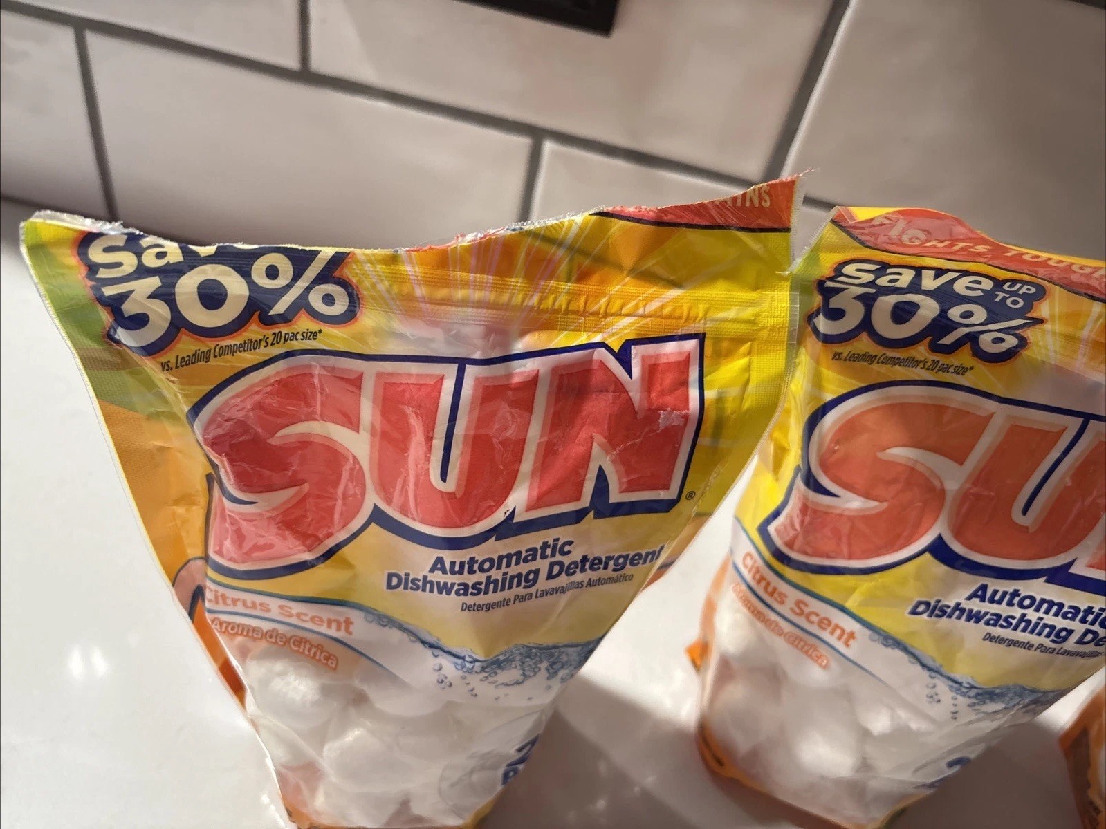 Discontinued Sun Powder Dishwasher Detergent Citrus Sealed 20 Pods Lot Of 3 Rare