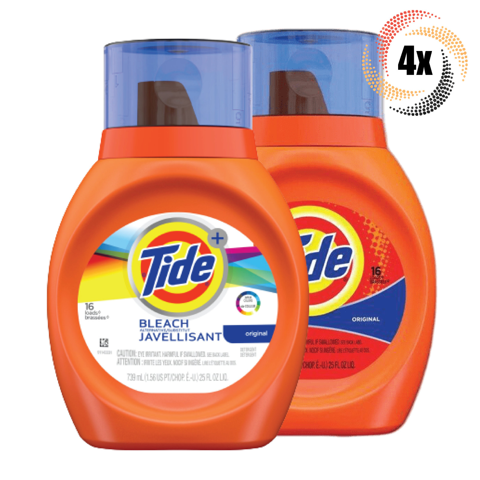 4x Bottles Tide Plus Variety Liquid Laundry Detergent | 25oz | Mix & Match!