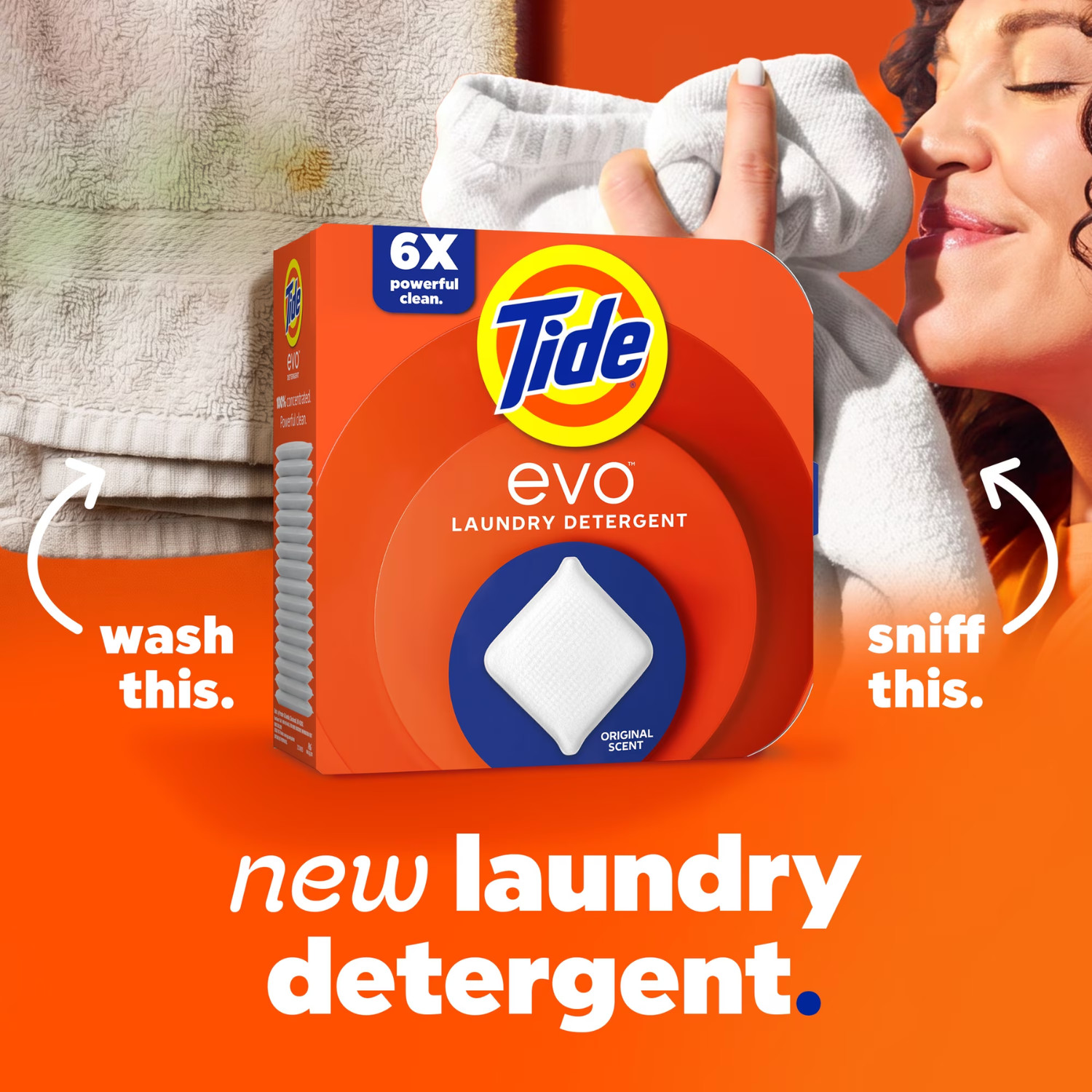 (2 Pack) Tide Evo 100% Concentrated Laundry Detergent Tiles, 16 Count Original
