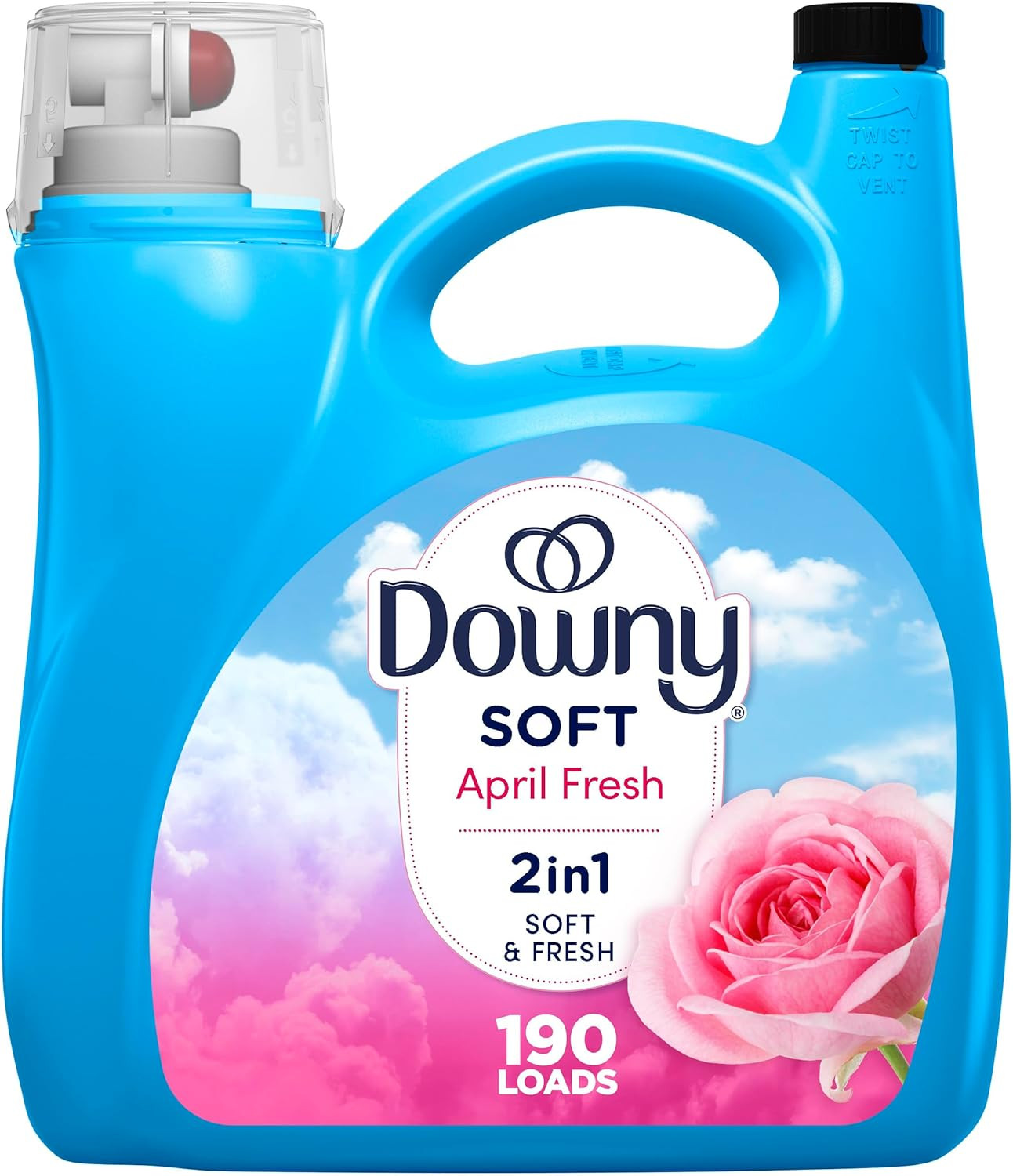 Liquid Fabric Softener, April Fresh 2-in-1 Fresh & Soft, 140 Fl Oz, 190 Loads…