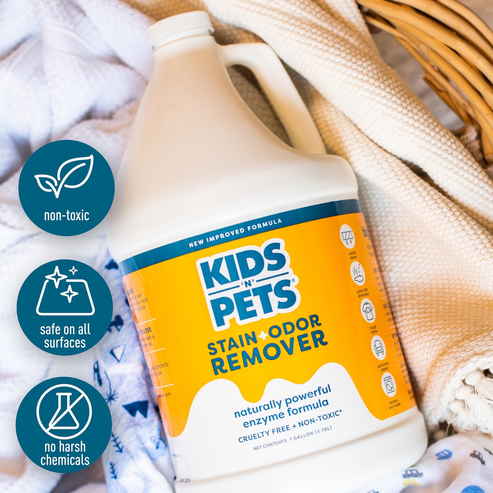 KIDS ‘N’ PETS – Instant All-Purpose Stain & Odor Remover – 128 fl oz (Packaging