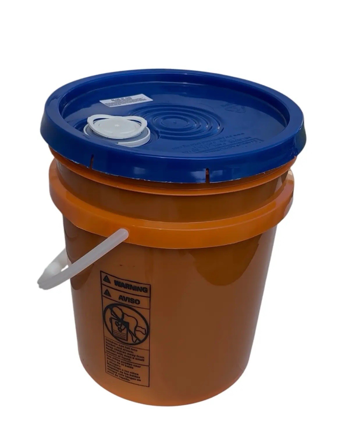 Laundry Detergent Liquid 5 gal Orange Bucket w/ Handle for Washing Machine