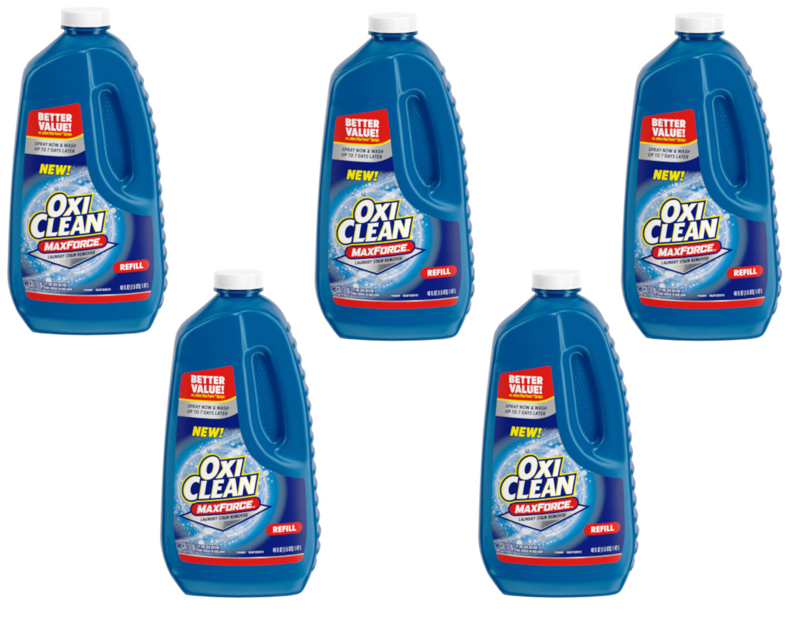 OxiClean Max Force Laundry Stain Remover Spray Refill, 48 fl oz​ – 5 Pack