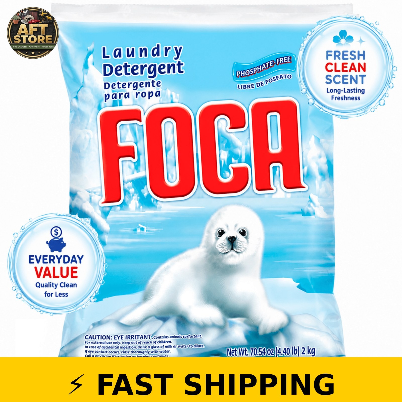 Foca Biodegradable Laundry Detergent – 70.54 oz Powder