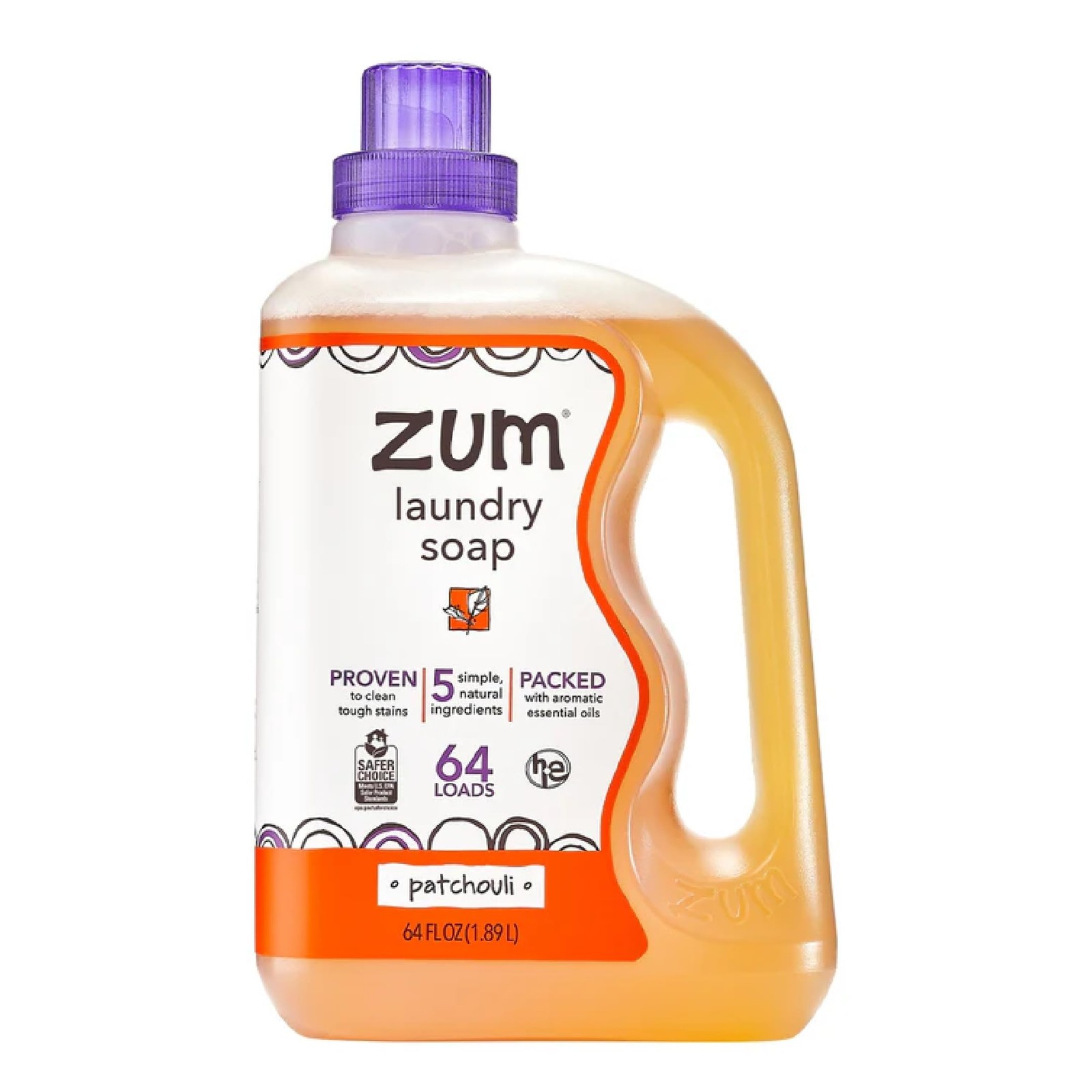 , Laundry Liquid Clean Patchouli, 64 Fl Oz