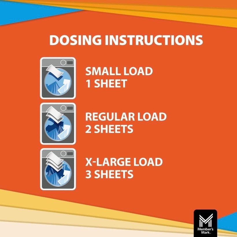 Members Mark Fabric Softener Sheets Fresh Clean Scent 480 Count Laundry