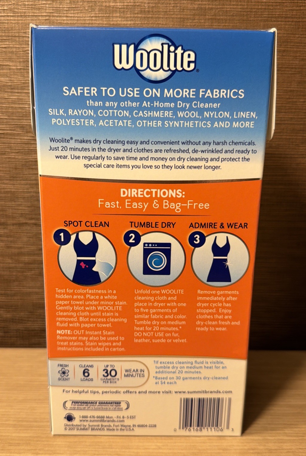 Woolite At Home Dry Cleaner 6 Cloths/3 Stain Wipes Fresh Scent NEW Discontinued