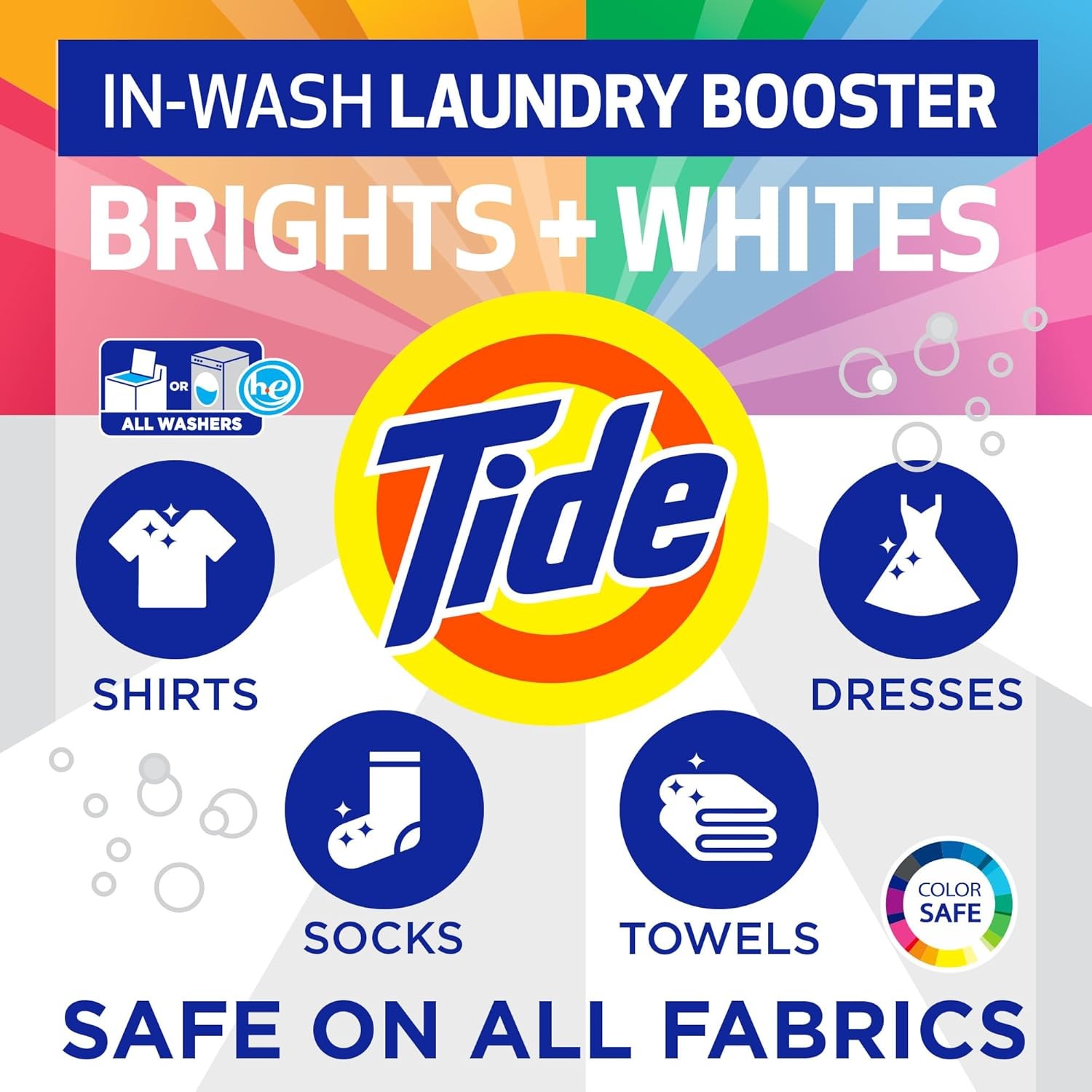 TIDE BRIGHTS & WHITES WASH ODOR ELIMANATOR Scent Booster With Oxi Rescue 1 Pack