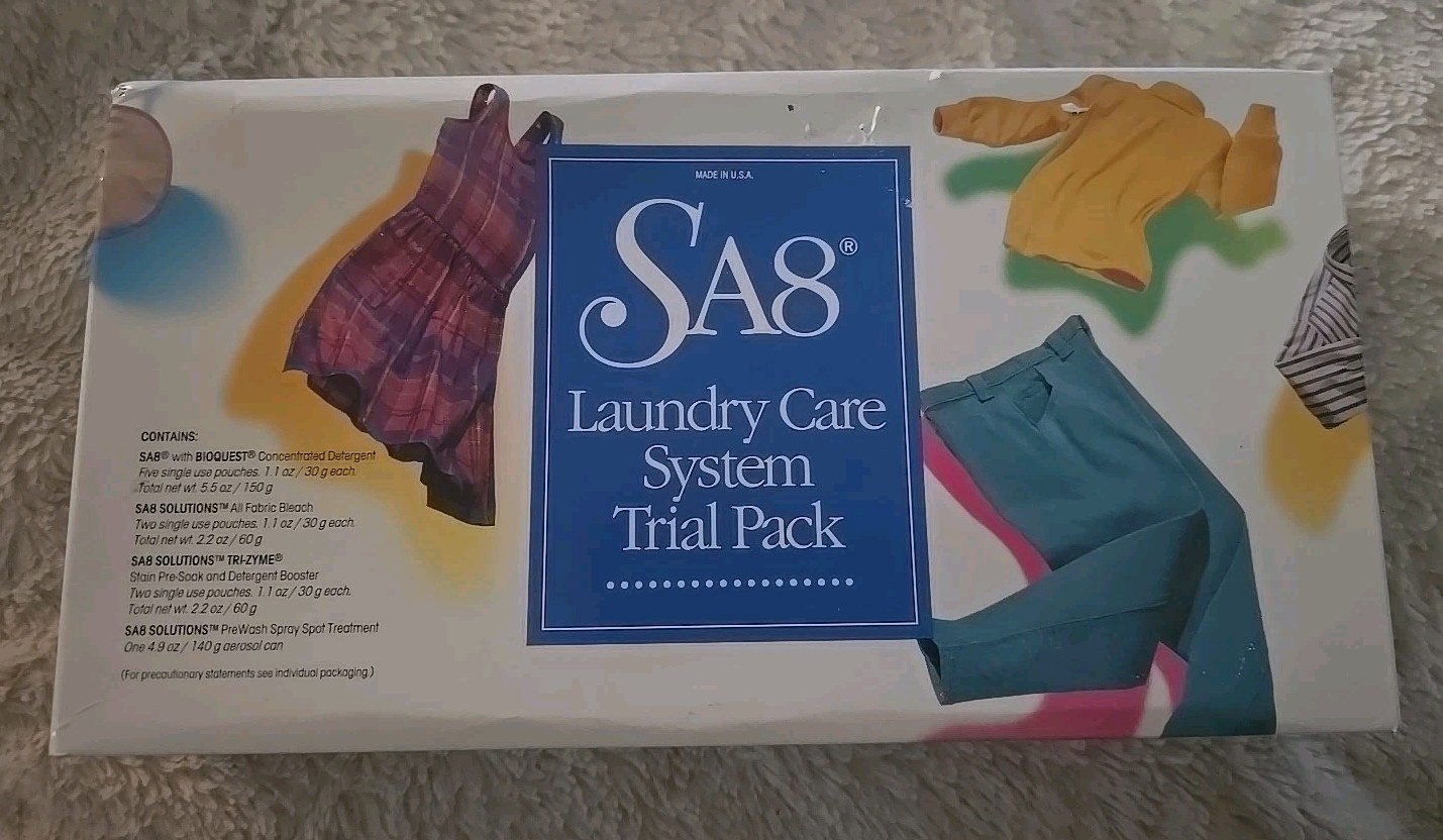 Vtg Amway SA8 Laundry Care System Detergent Bioquest Solutions Trial Pack
